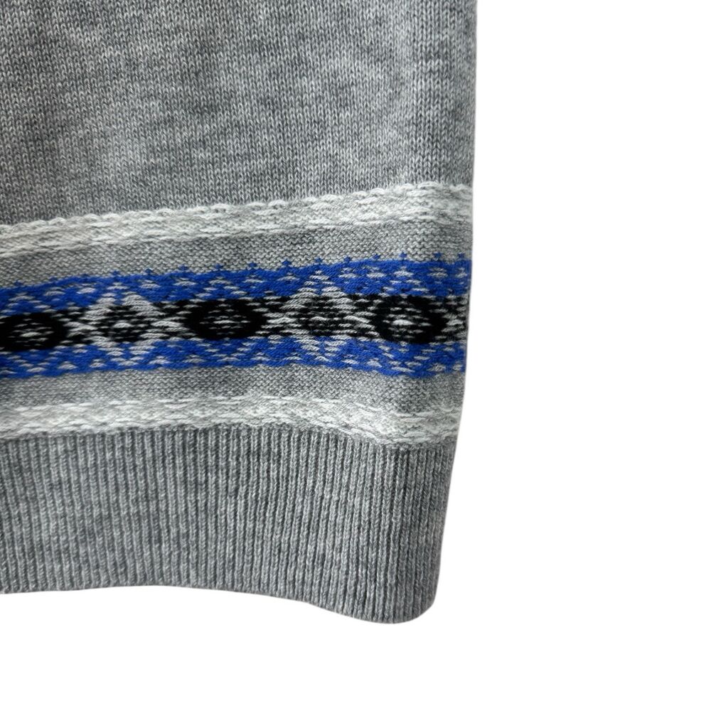 Talbots Petites Medium MP Cardigan Sweater Nylon Lambswool Gray Fair Isle Womens - Picture 14 of 14